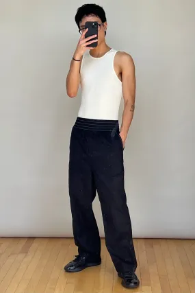 Black & Blue Contrast Stitch Track Pant