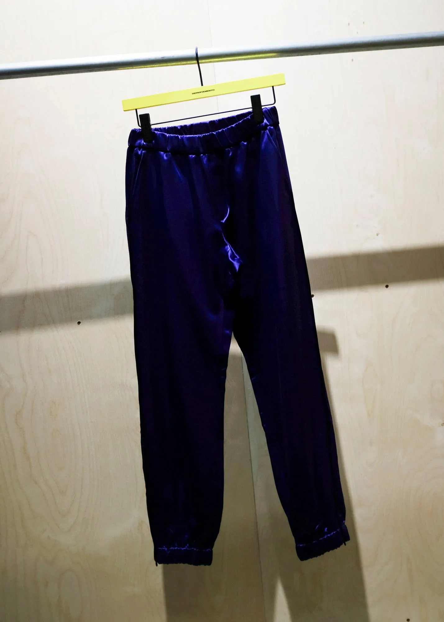 Deep Purple Satin Slim Track Pants