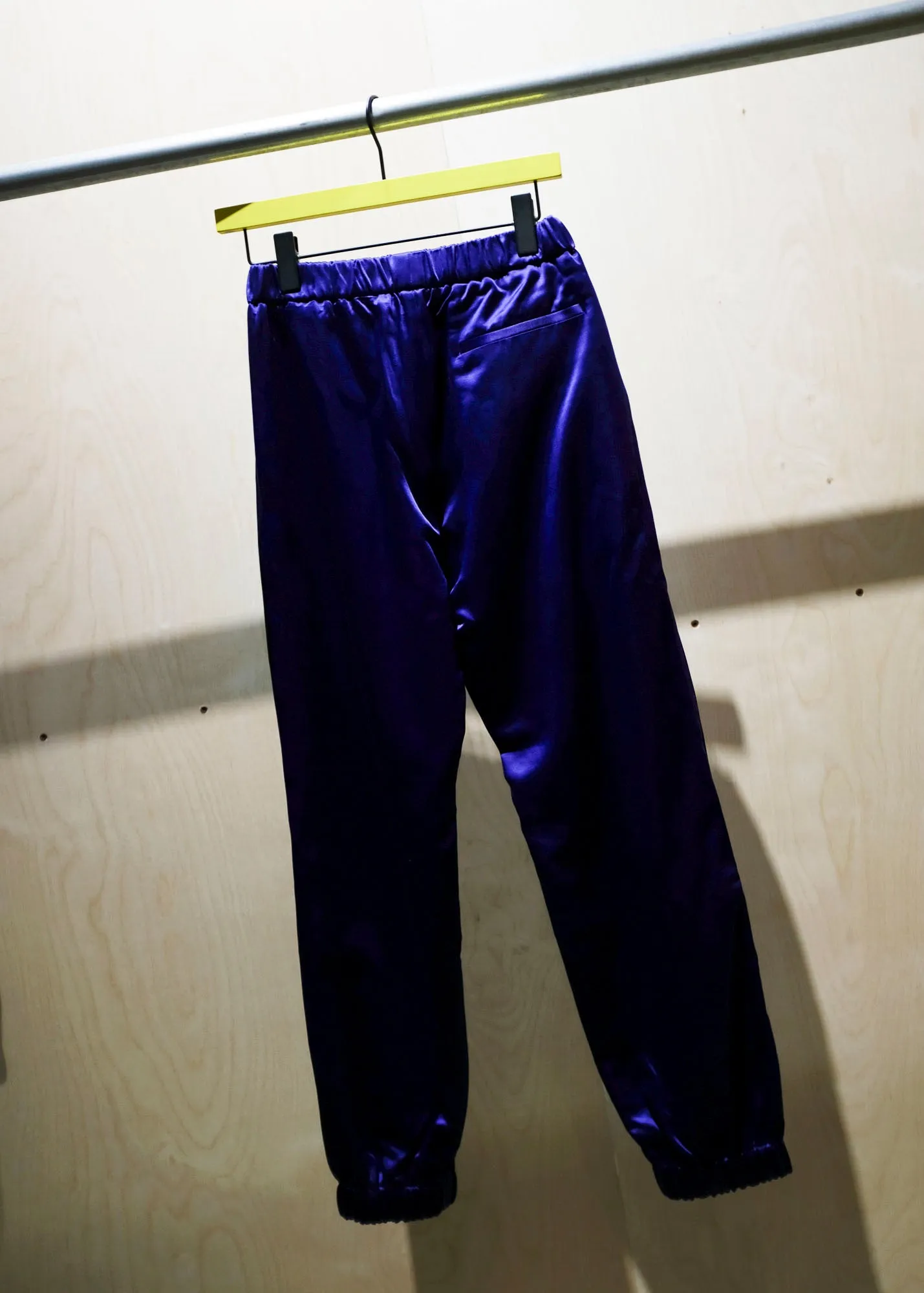 Deep Purple Satin Slim Track Pants