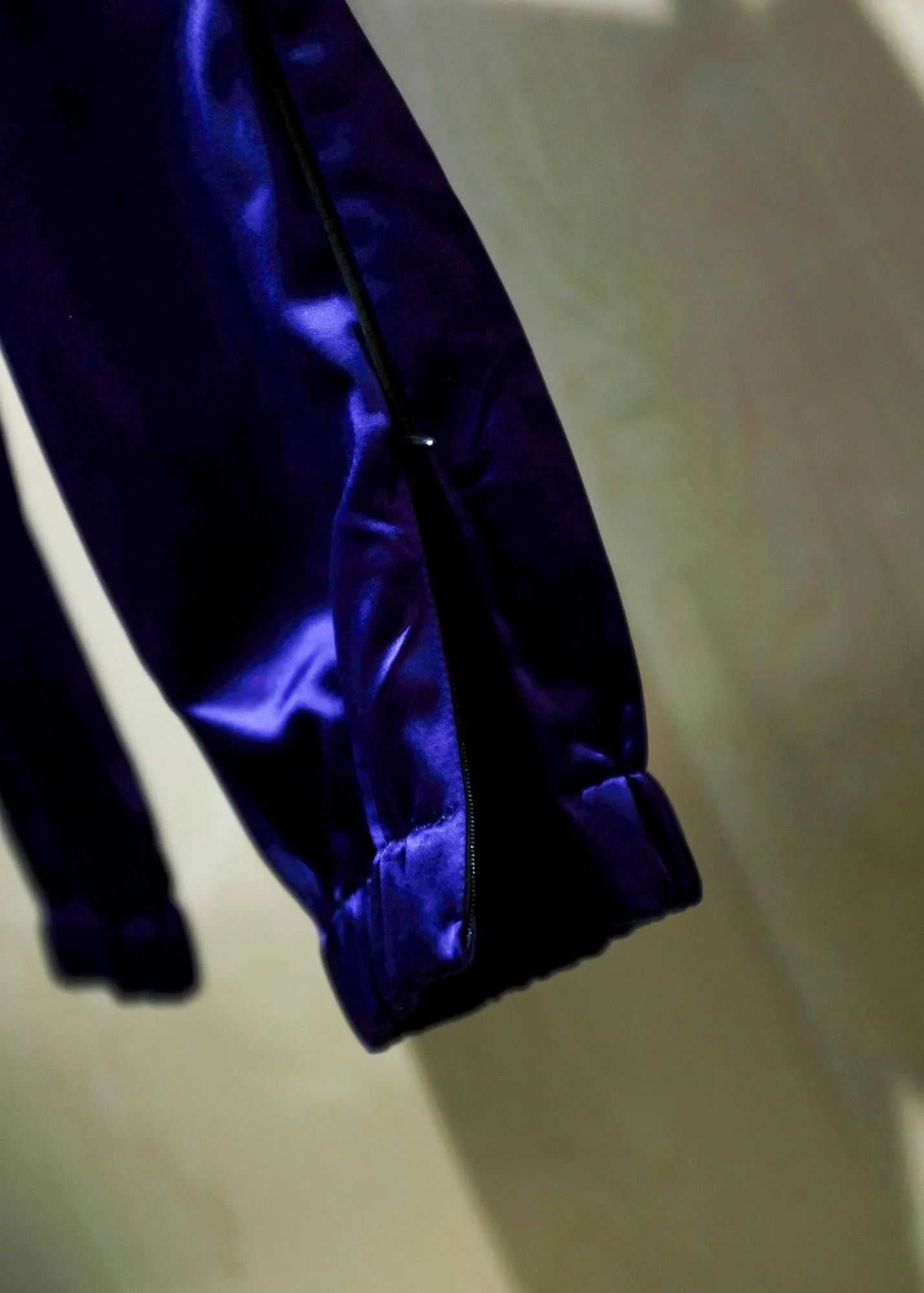 Deep Purple Satin Slim Track Pants