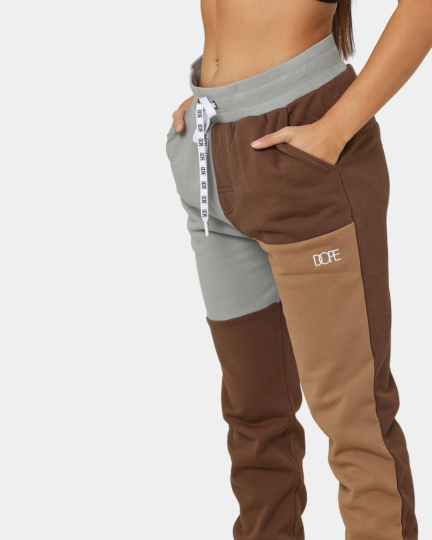 DOPE Panel Track Pants Brown/Grey