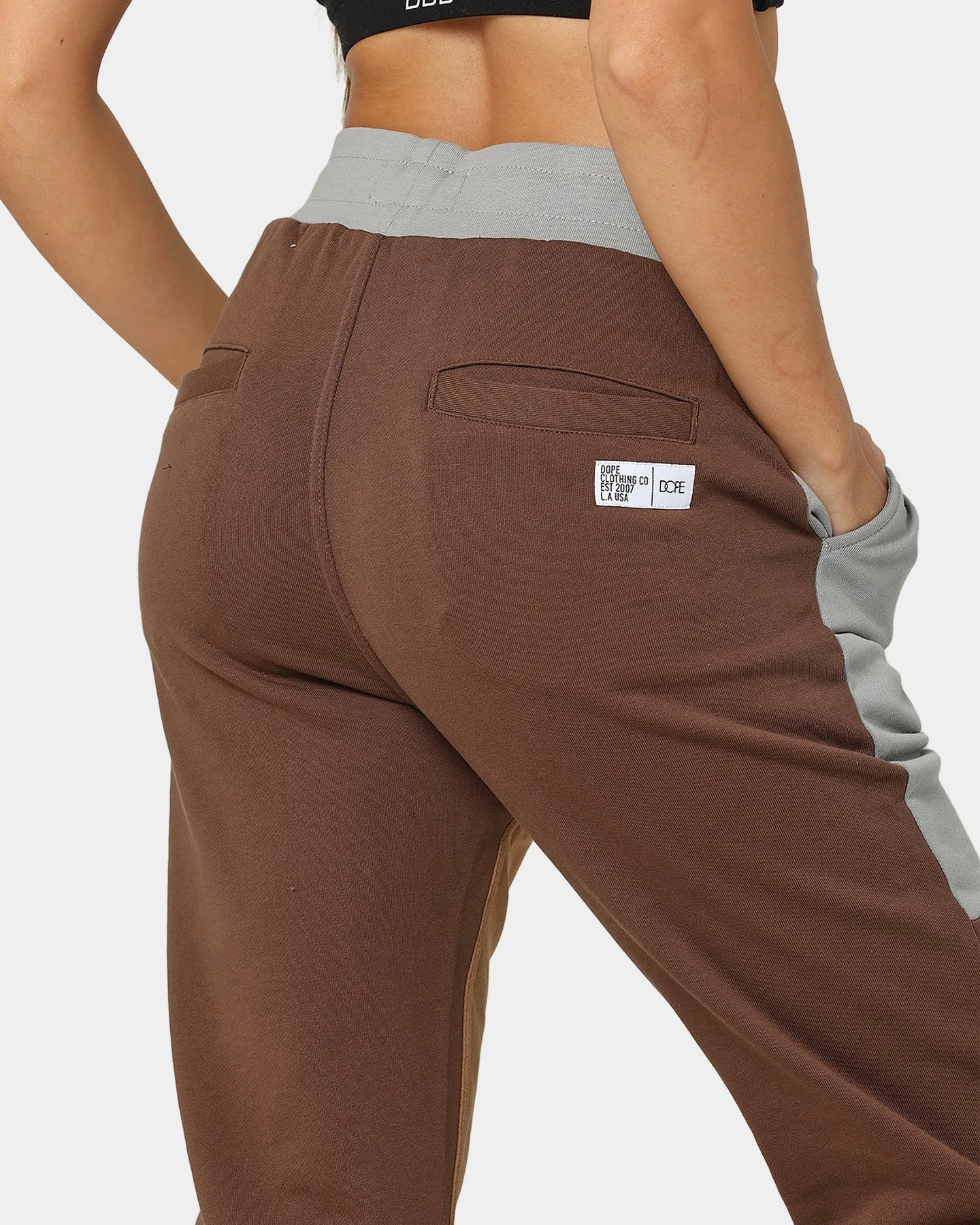DOPE Panel Track Pants Brown/Grey