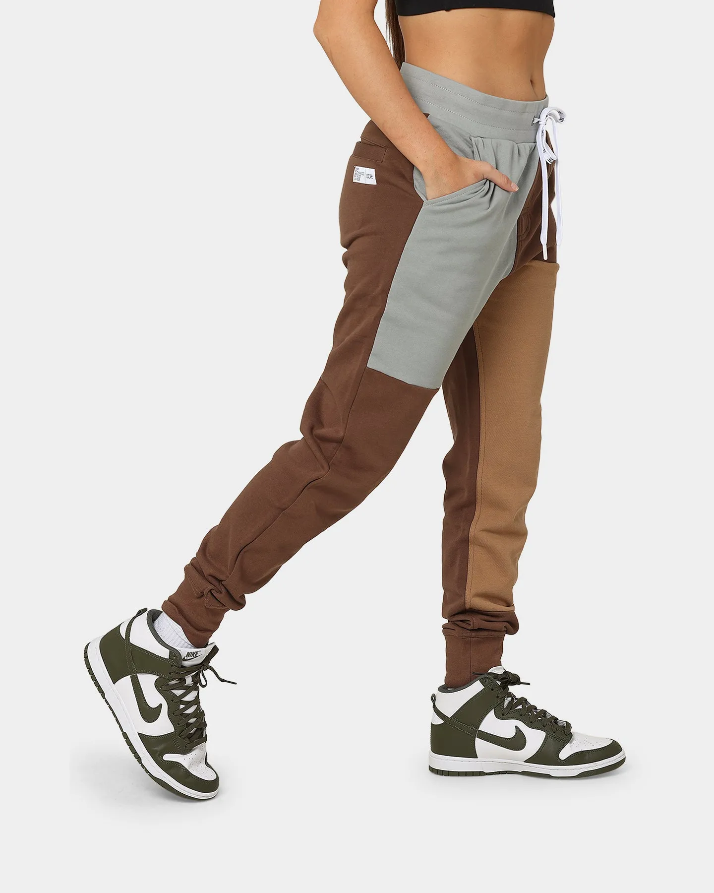 DOPE Panel Track Pants Brown/Grey