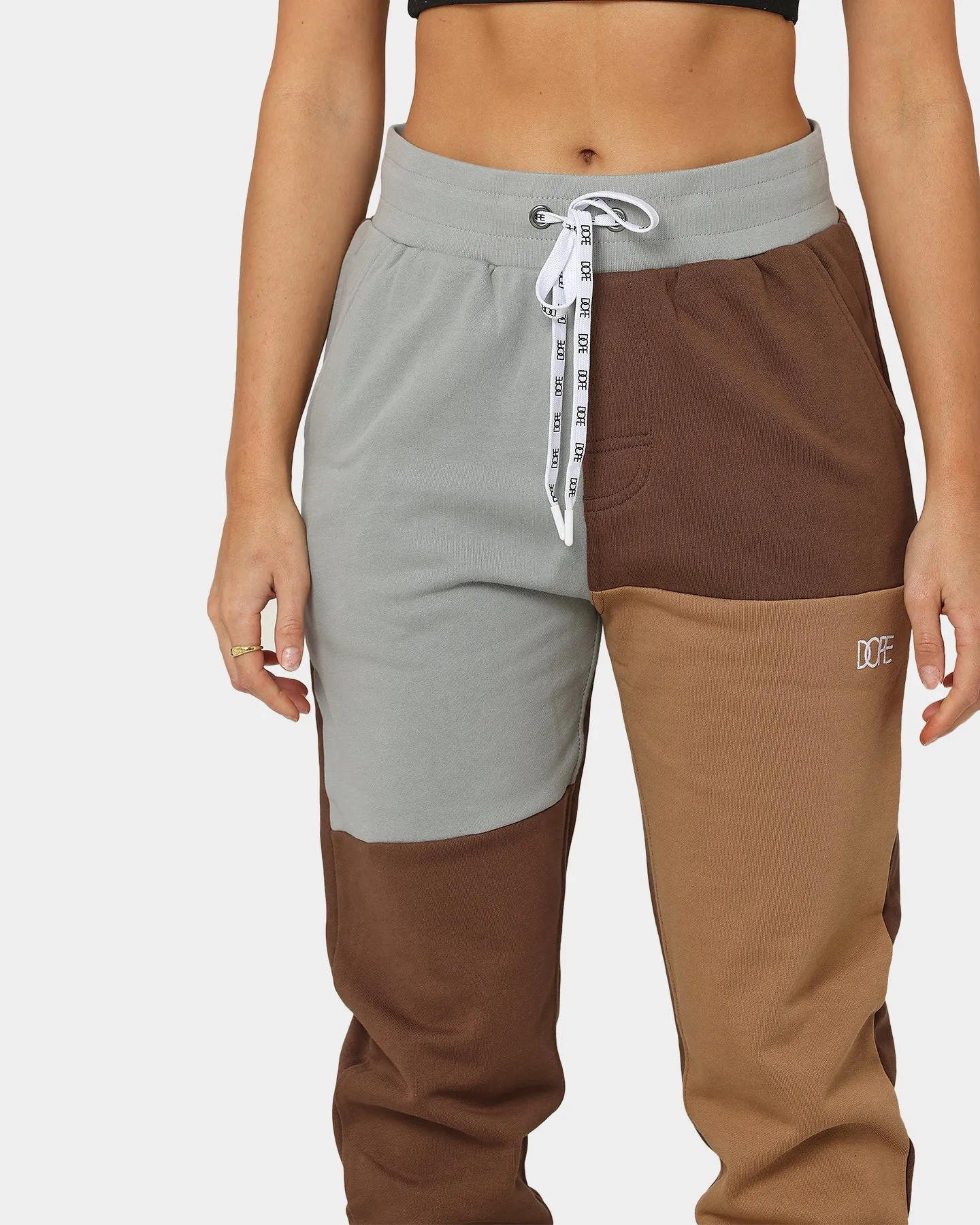 DOPE Panel Track Pants Brown/Grey