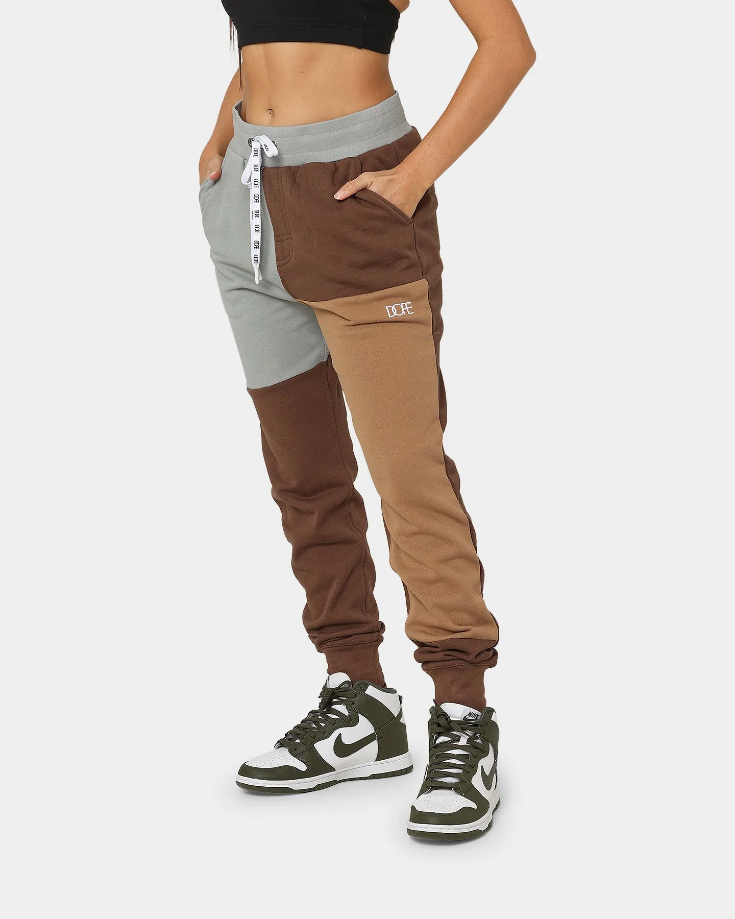 DOPE Panel Track Pants Brown/Grey