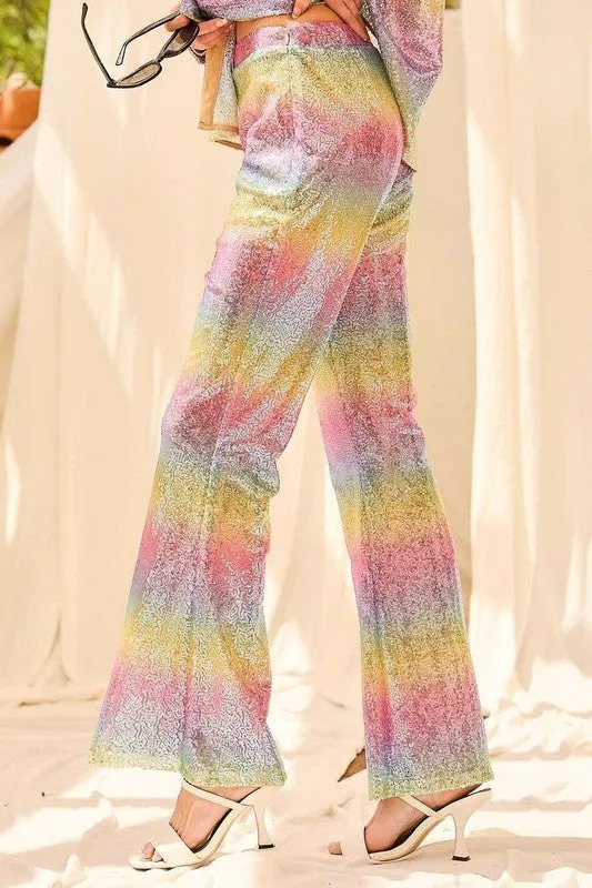 Multi Rainbow Sequin Pants