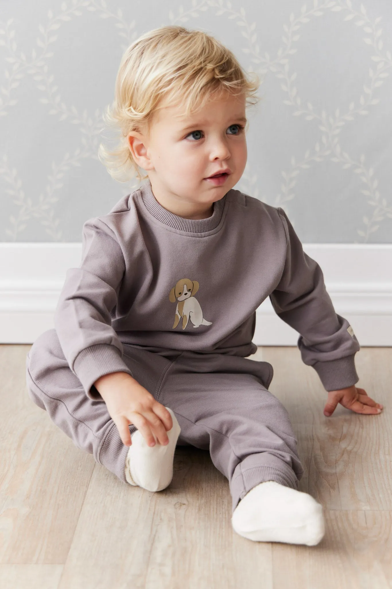 Organic Cotton Jalen Track Pant - Cobblestone