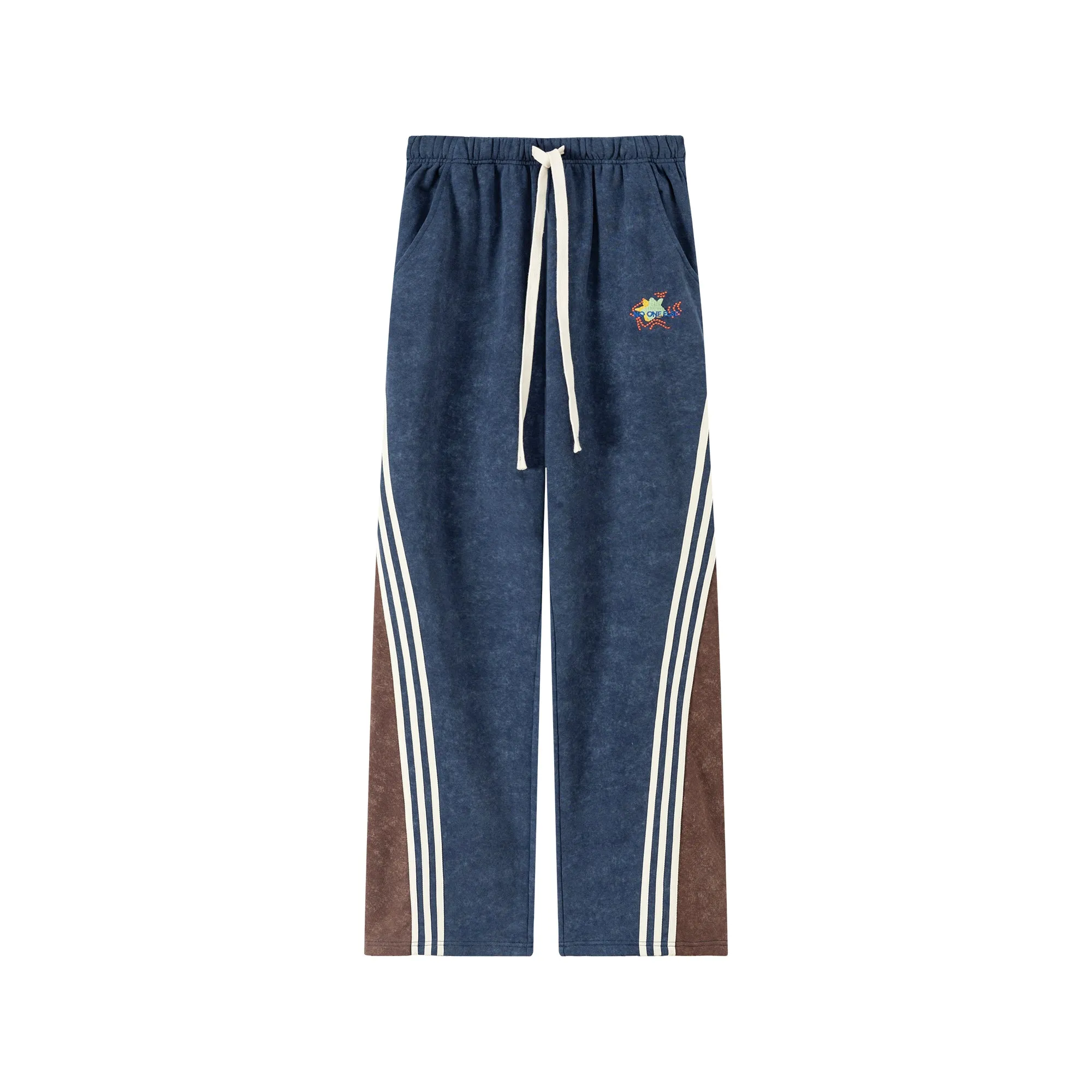 Star Embroidered Wide Casual Pants