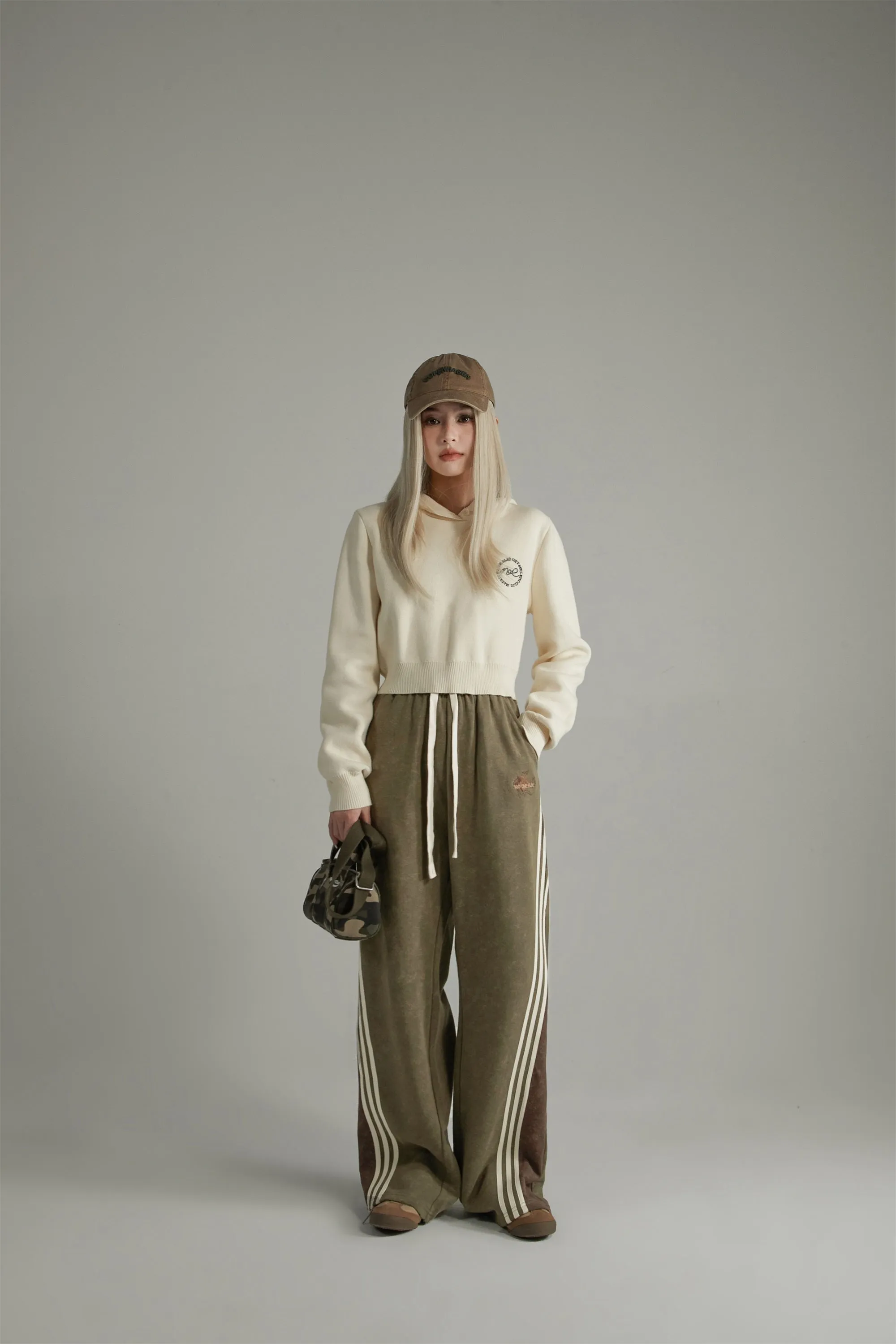 Star Embroidered Wide Casual Pants
