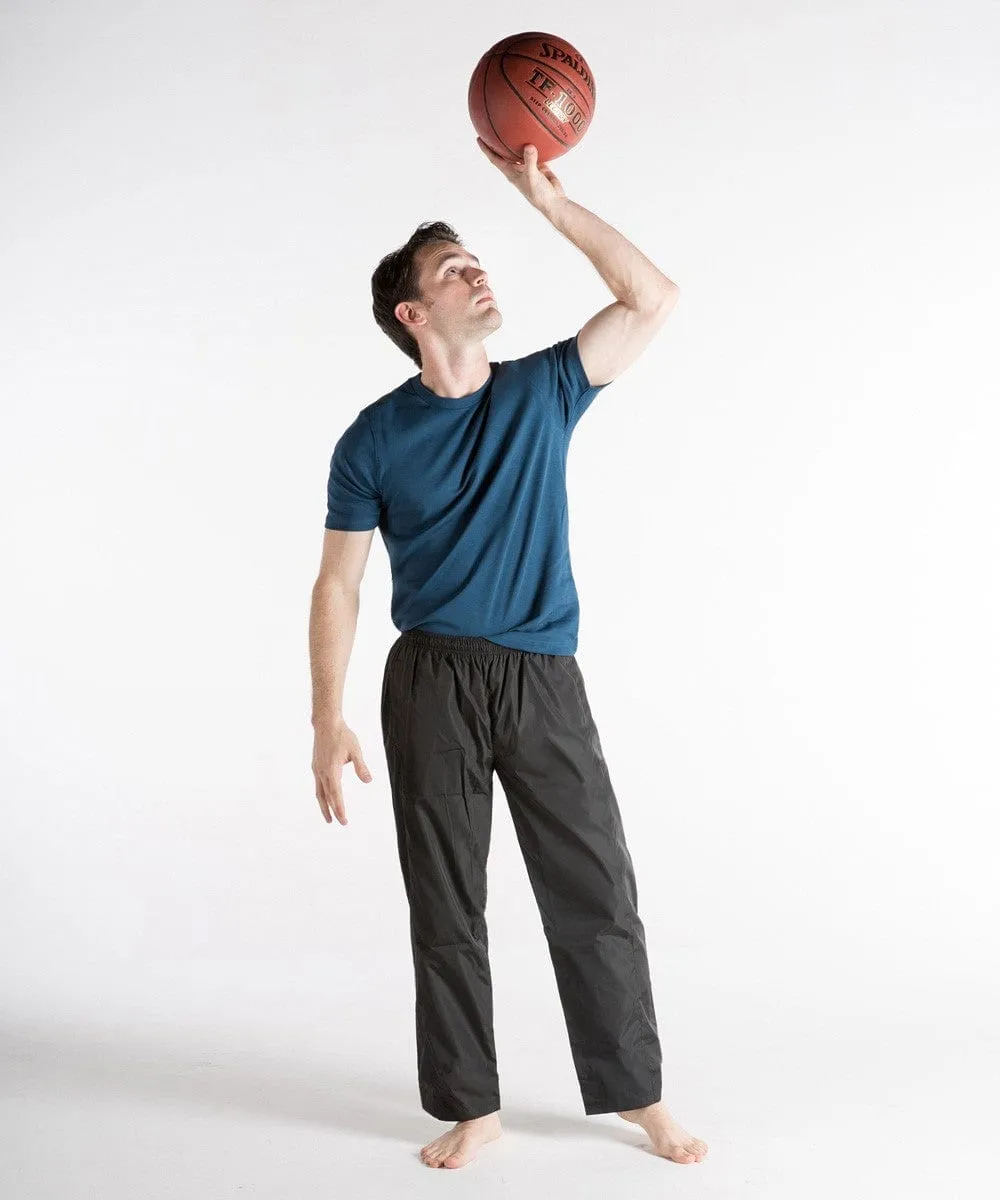 Tall Men's Poly Track Pant, Zip Bottom - BLACK and NAVY - FINAL SALE